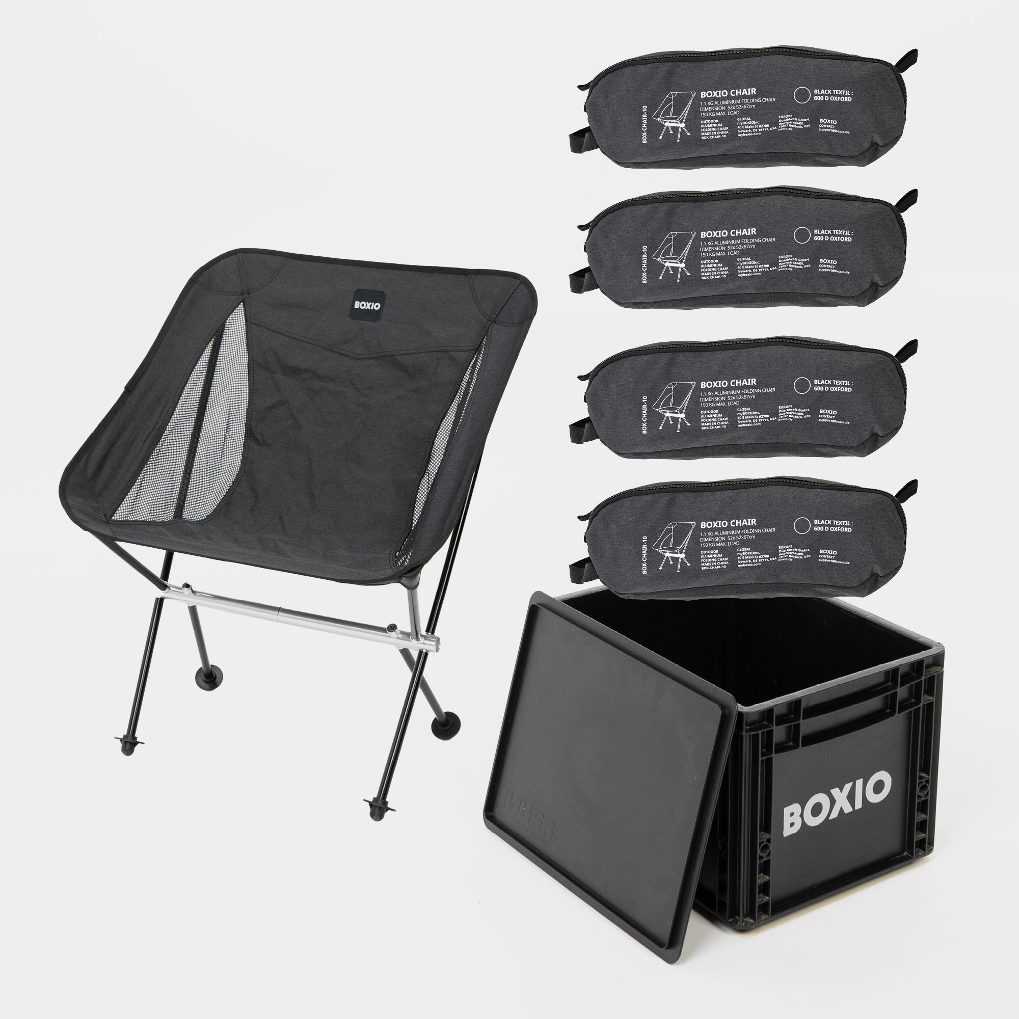 ablage für campingstuhl 4er-Set BOXIO CHAIR I Campingstuhl-Set in SOLO