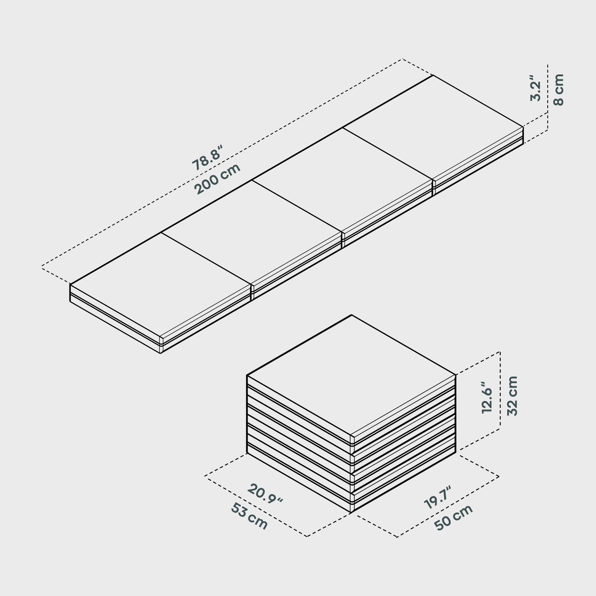 BOXIO SLEEP 53 I Klappmatratze für das RACK