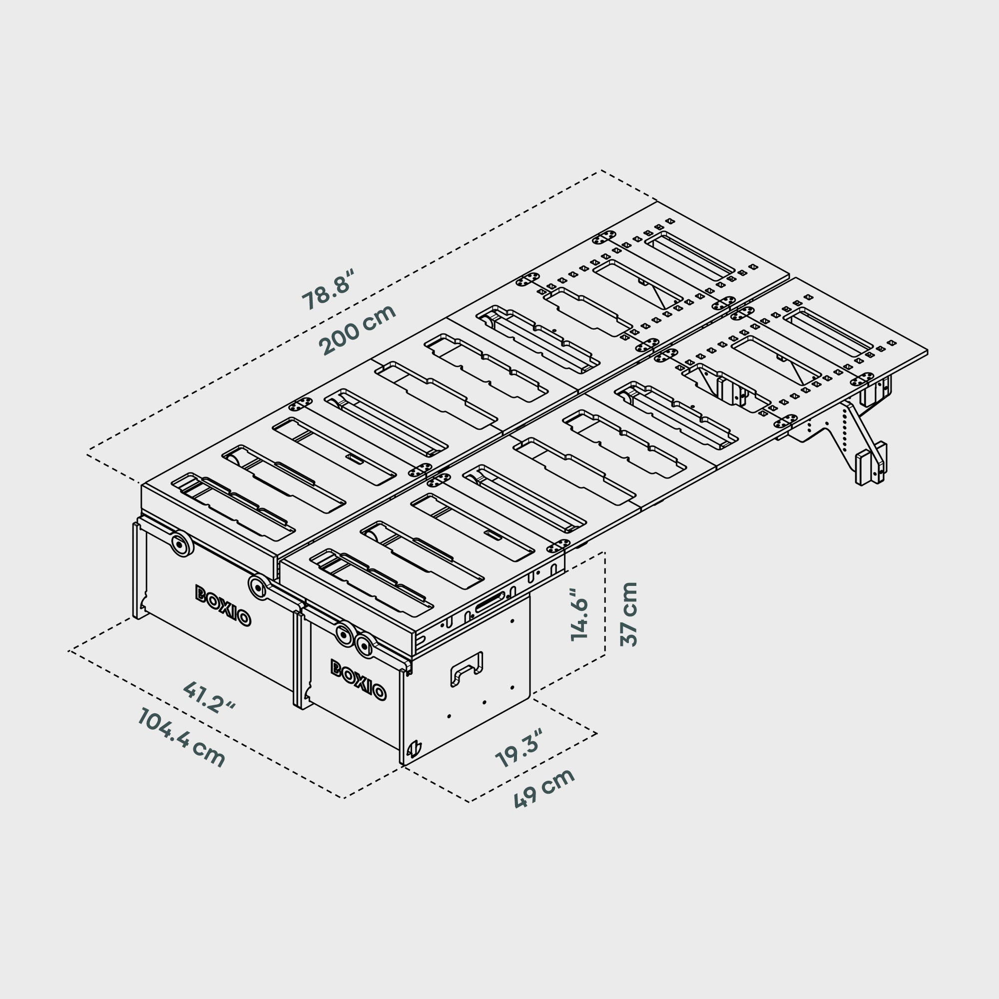 BOXIO RACK BUNDLE M I Modular camping box