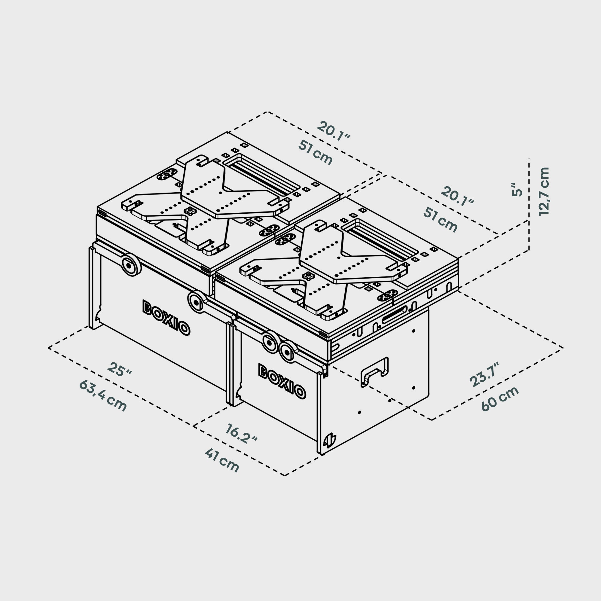 BOXIO RACK BUNDLE M I Modular camping box