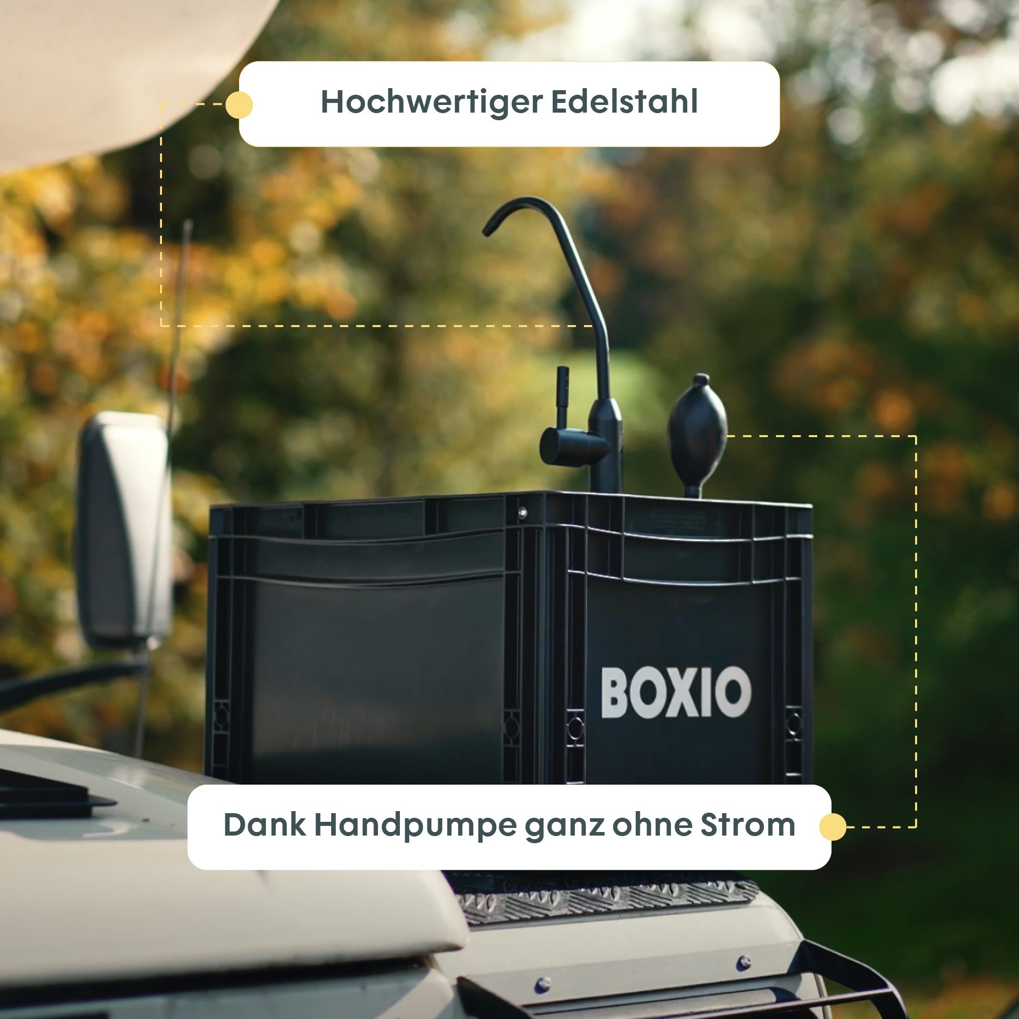Camping Waschbecken und Wasserfilter-System I BOXIO WASH MAX +