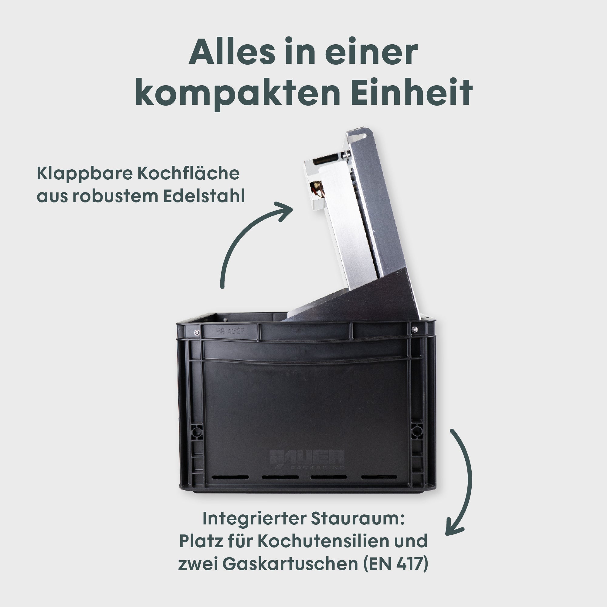 Mobiler Gaskocher mit Camping-Topfset