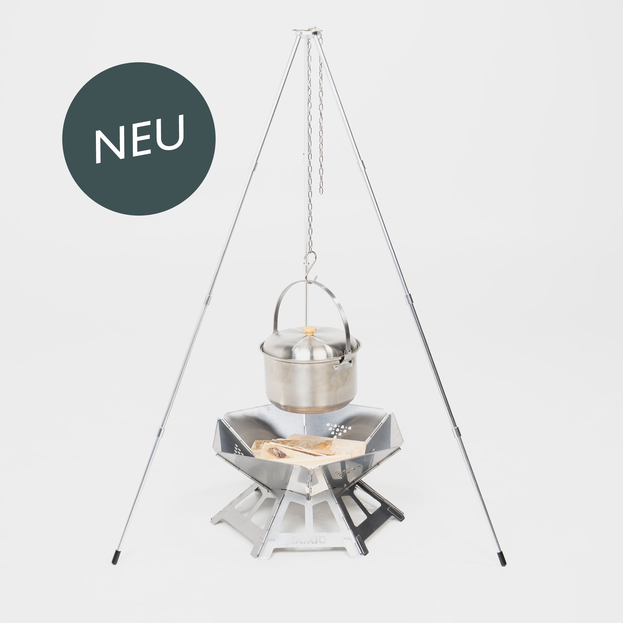 BOXIO FIRE BUNDLE I Feuerschale mit Grill in Eurobox