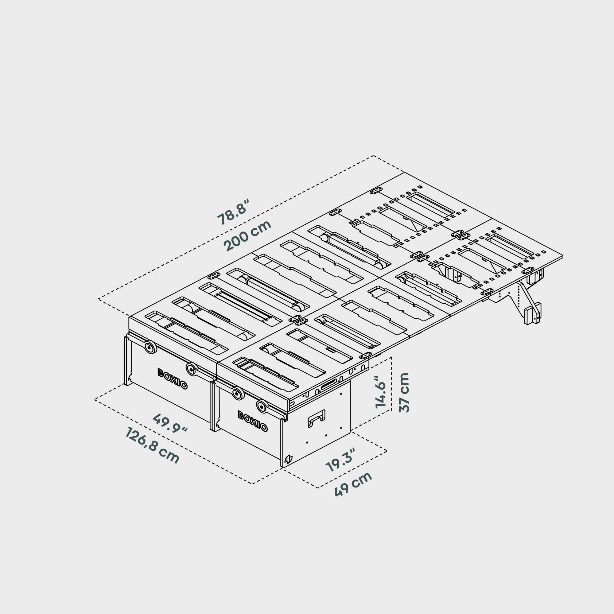 BOXIO RACK BOX + BED BUNDLE XL I Modulare Campingbox