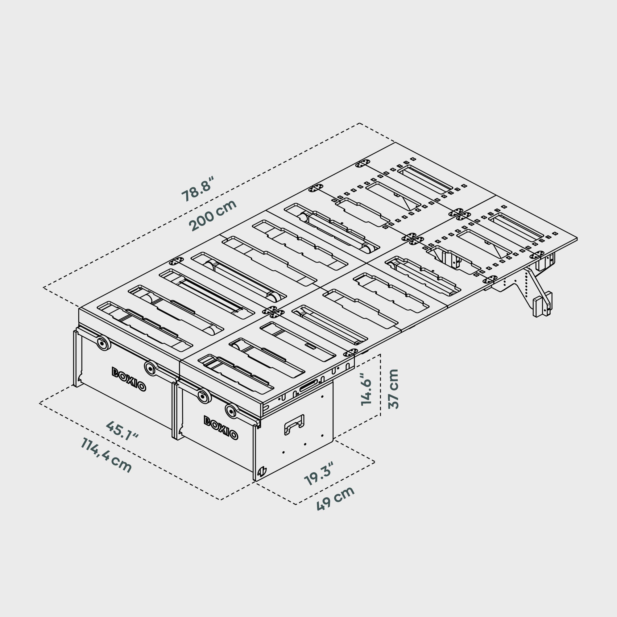 BOXIO RACK BUNDLE L I Modular camping box