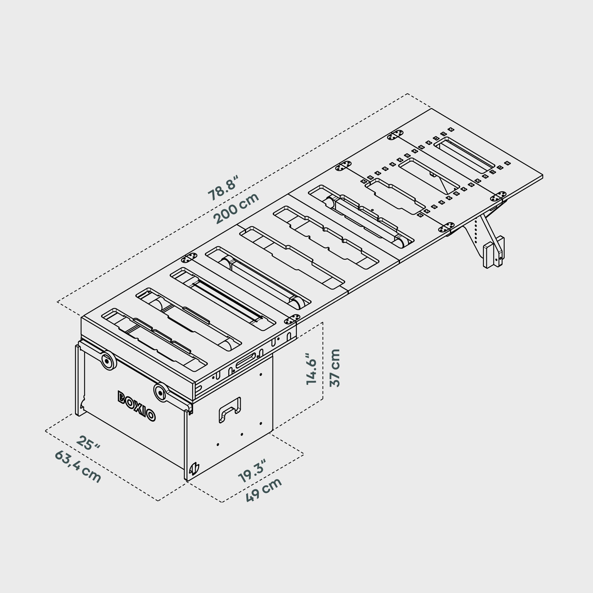 BOXIO RACK PACK S I Malle de voyage modulaire Van